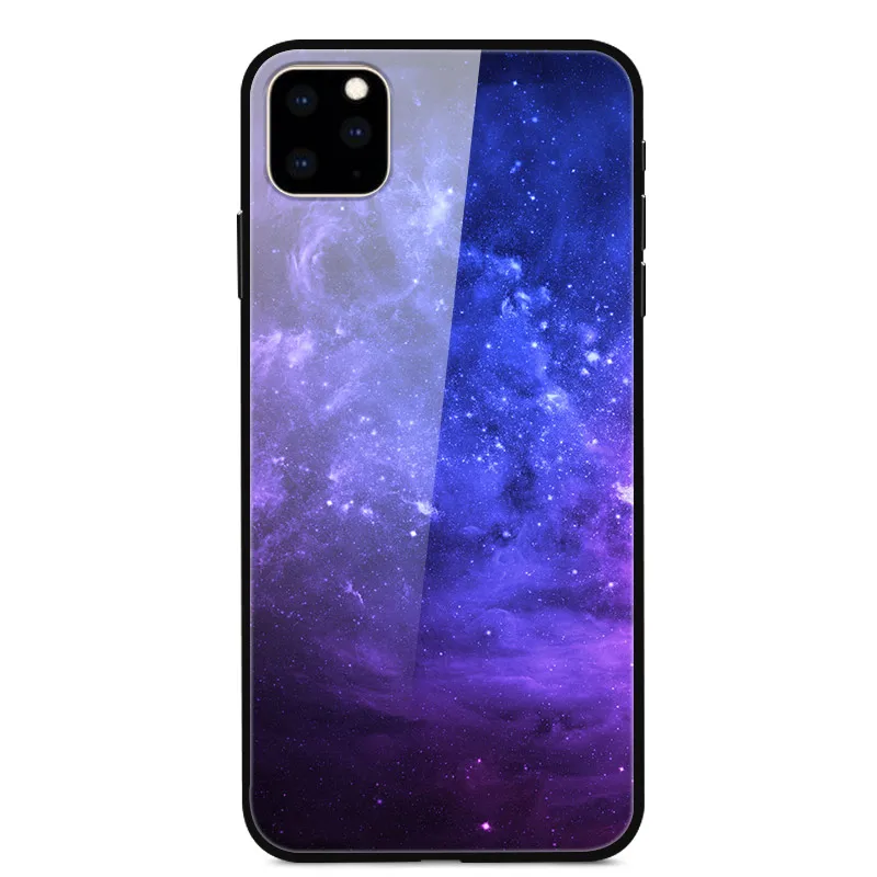 Для iPhone 11 Pro Max, чехол из закаленного стекла, планета космос, чехол из стекла для iPhone 11 11Pro Pro, максимальный чехол, оболочка - Цвет: 11