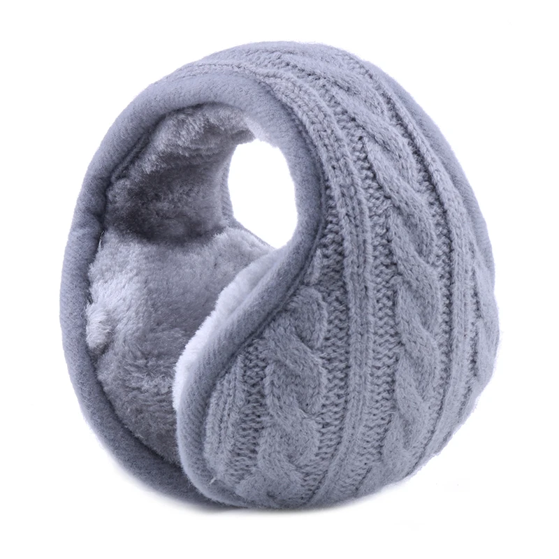 Ear Warmers for Men Women Winter Knitted Earmuffs Foldable Wool Plush Earmuff Ear Cover Bag Back Wear Cashmere Earwarmer photo
