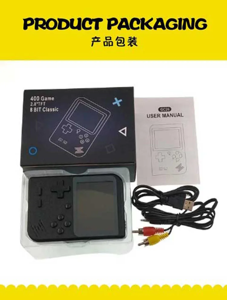 Ретро портативная мини портативная игровая консоль 8-Bit 2,7 дюймов цветной lcd Детский Цветной игровой плеер встроенный 400 игр