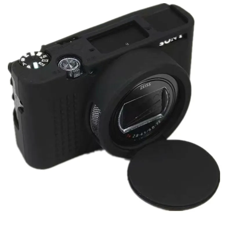 Силиконовый чехол для камеры sony RX100 VII, сумка для камеры sony Cyber-Shot RX100 VII RX100M7 Premium Com, защитный чехол - Цвет: Черный