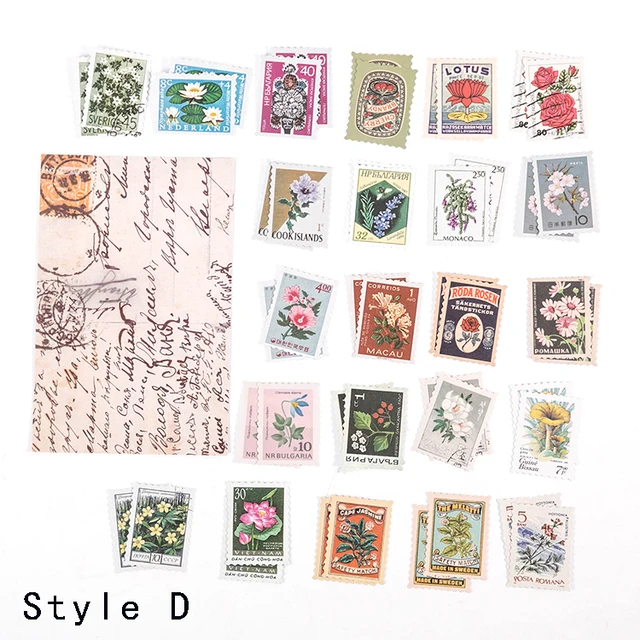 Mr.paper 6 Designs 46 Pcs/bag Vintage Retro Style Philatelic Museum Series Creative Hand Account DIY Decoration Stamp Stickers D
