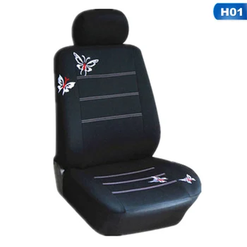 

Motors Butterfly Embroidered Car Seat Cover Universal Fit Most Vehicles Seats Interior Accessories Black Seat Covers