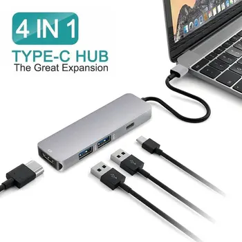 

USB C HUB 5 in 1 USB 3.1 TYPE C thunderbolt 3 compatible TO HDMI Adapter 4 K for GALAXY NOTE 8 / S8 / S8 PLUS