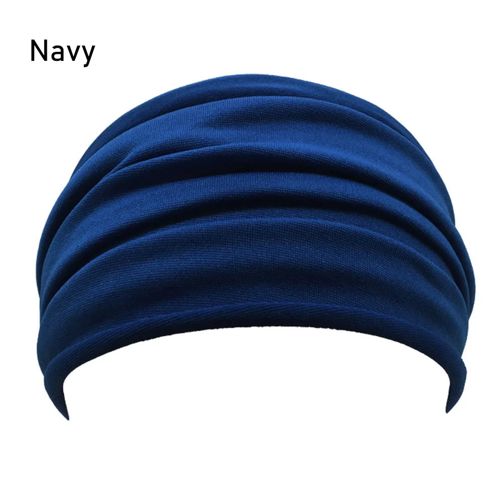 13 Colors Nonslip Elastic Folds Yoga Hairband Fashion Wide Sports Headband Running Accessories Summer Stretch Hair Band