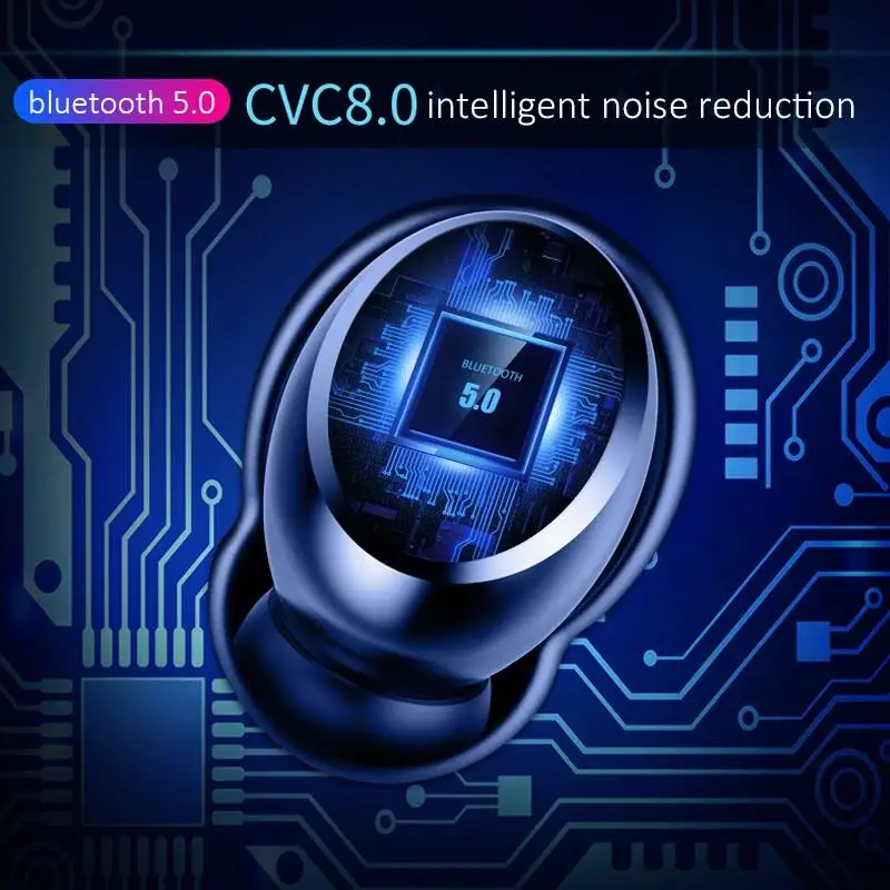 Caletop Bluetooth 5,0 наушники TWS наушники с шумоподавлением светодиодный дисплей зарядки чехол IPX7 водонепроницаемые наушники
