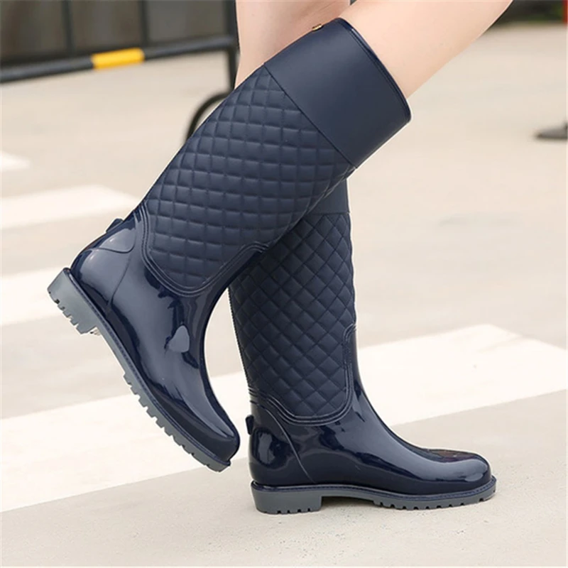 Enplei Wellies/женские сапоги до колена Теплые женские Водонепроницаемые резиновые