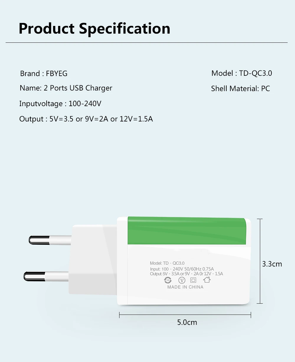 USB-Зарядное устройство Dual 2 порта штепсельная вилка европейского стандарта, 5 В/2A дорожный настенный адаптер Светодиодный светильник USB ЗУ для мобильного телефона для Xiaomi huawei samsung LG iphone