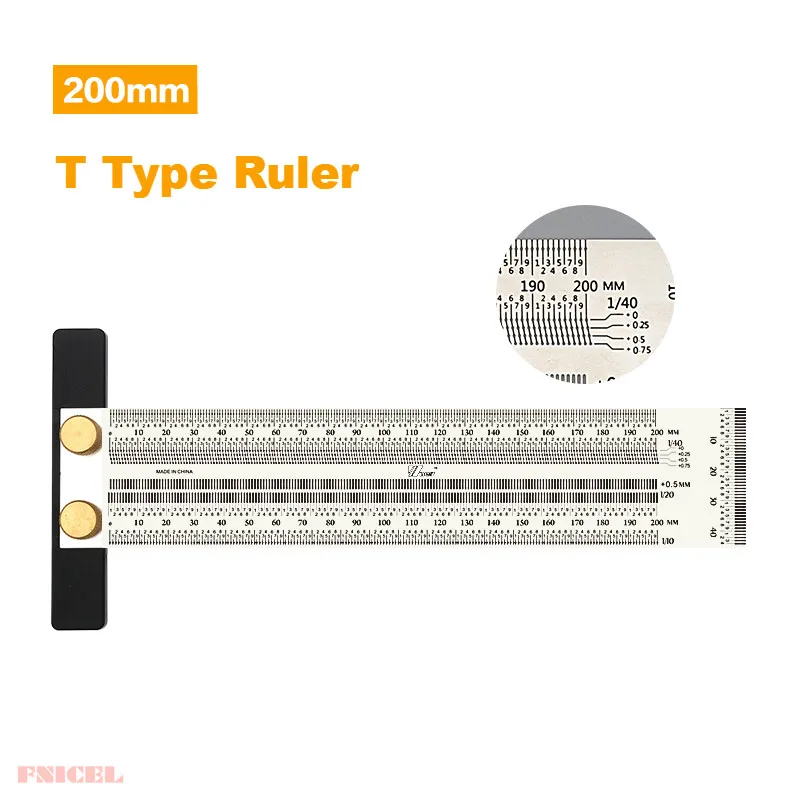 Высокоточная шкала линейка Т-типа отверстие линейка из нержавеющей стали деревообрабатывающий Scribing Mark линия Калибр плотник измерительный инструмент