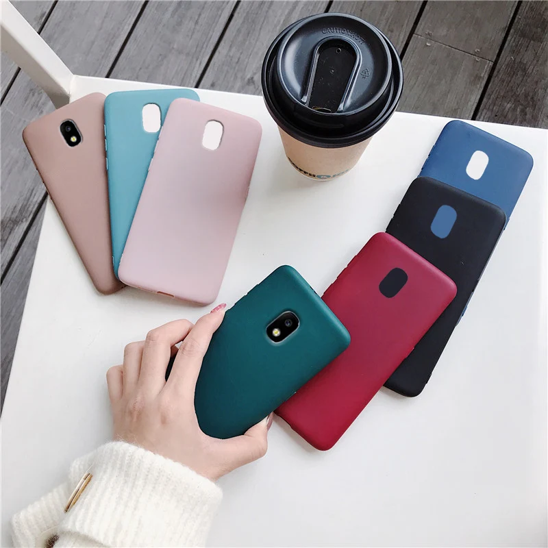 candy color silicone phone case for samsung galaxy j7 pro j5 j3 2017 2016 2015 a6 a8 j8 j6 j4 plus 2018 matte soft tpu cover flip cases