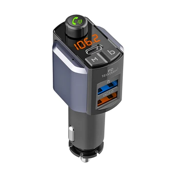 

LED Display Car Bluetooth FM Transmitter Wireless MP3 Player Handsfree Audio Receiver Fast Charging QC 3.0 Phone Charger Adapter
