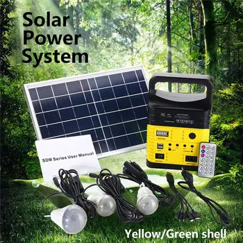 

10W Solar Panel Power Storage Generator Home System Kit LED Lighting System Solar Panel 6V-9Ah Lead-acid Battery Charging