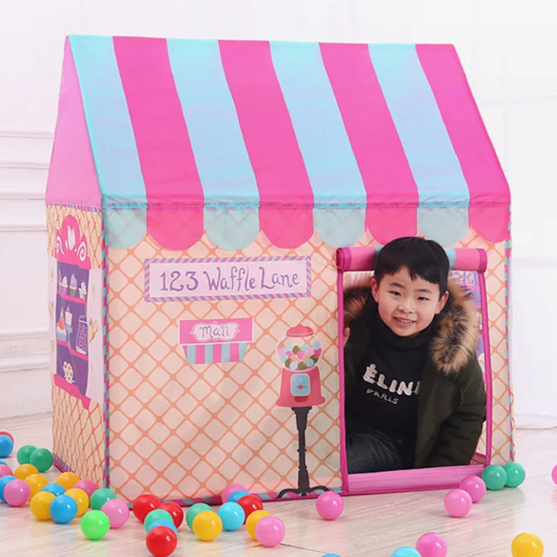 Детский Складной Игровой домик в стиле принцессы с принтом, крытые шатры для девочек и уличные игрушки, 4 вида детских палаток