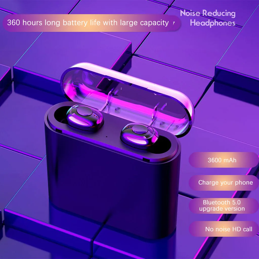 50# Twins Bluetooth 5.0 Wireless Earphone Sports Stereo In-ear Earbuds Auto Pairing Headset For iPhone Xiaomi phone | Электроника