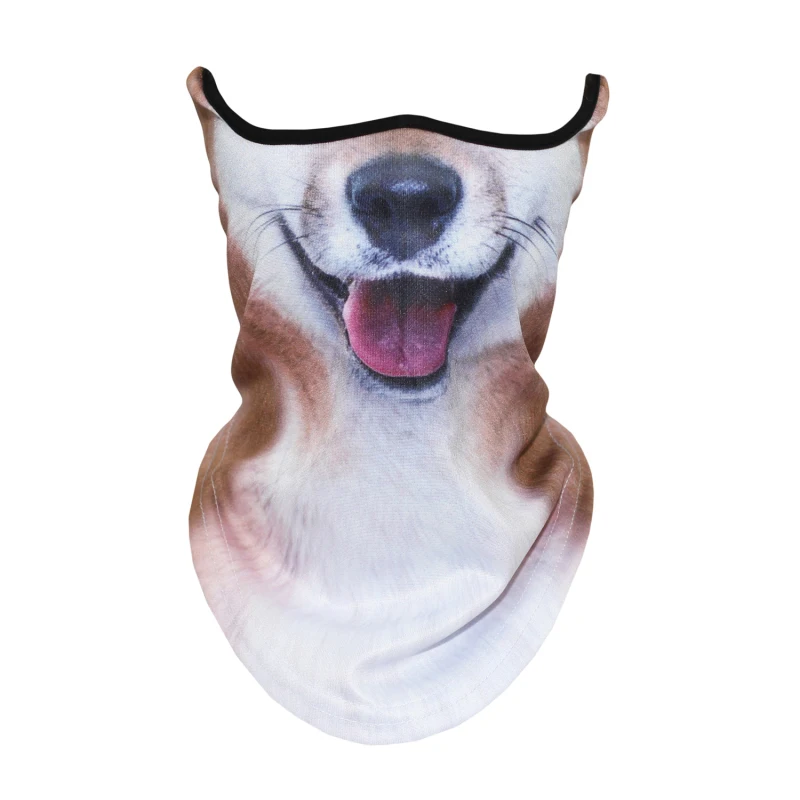 Mask Halloween Half-Face 3D Animal Print Cycling Outdoor Sports Mask Warm Windproof Scarf Halloween Party Men Women Mask Gift