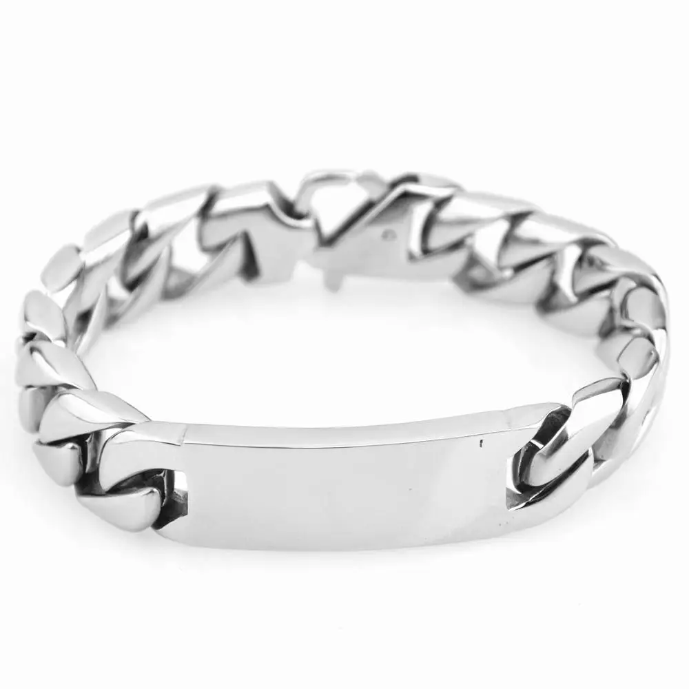 16 мм Снаряженная кубинская ссылка браслет для Мужские украшения панк серебро/золото тяжелая большая ссылка мужские s Нержавеющая сталь велосипедный браслет Pulseras 8,66"