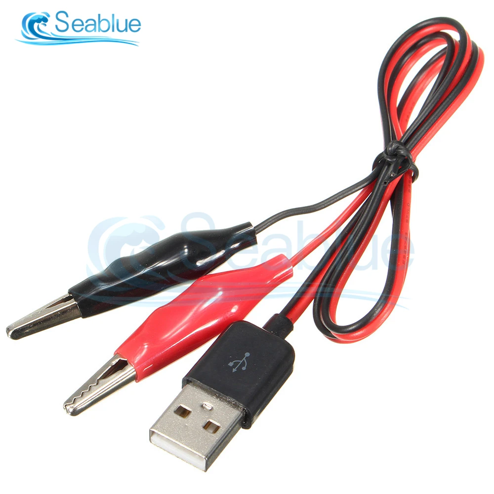 Аллигатор тестовые зажимы зажим к USB разъем питания адаптер провода 60 см |