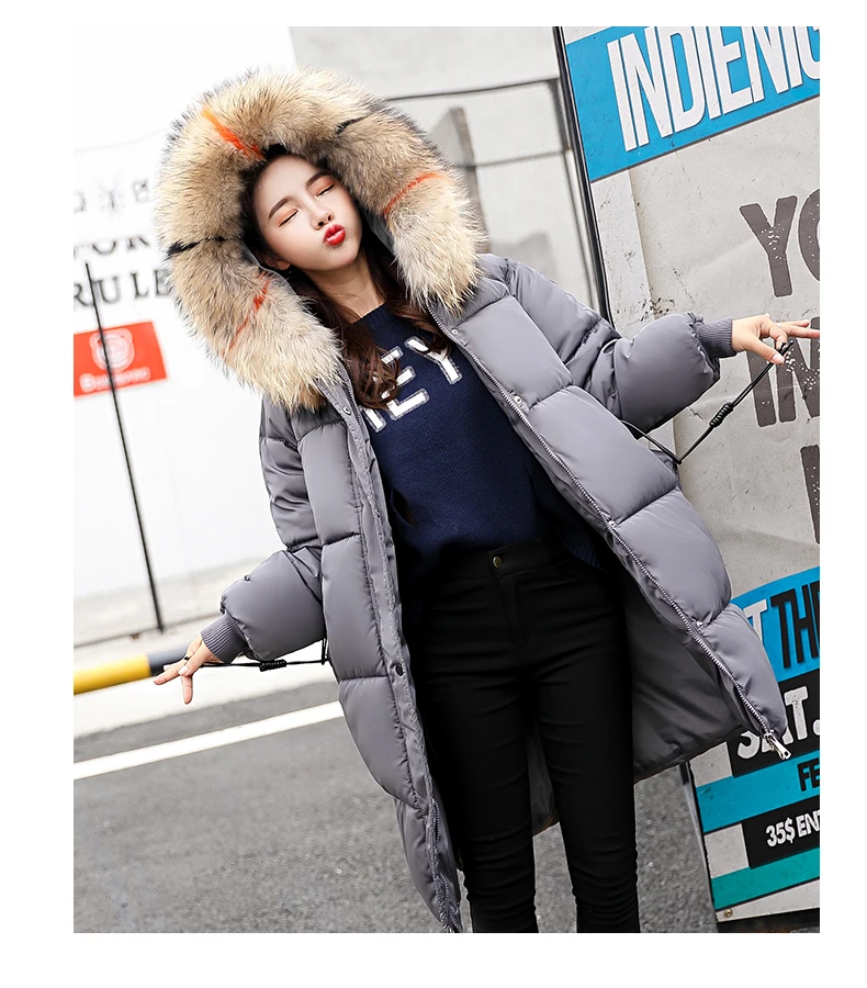 petite long puffer coat Thick Winter Jacket Women Down Cotton Padded Parkas Color Fur Hooded Warm Coat 2021 Plus Size Female Tops Clothing LWL986 parka coat