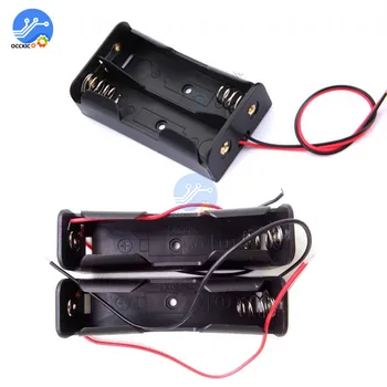 

10PCS Plastic Battery Case Storage Box Holder with Wire Leads for 2 X 1X AA 3.0V 2AA