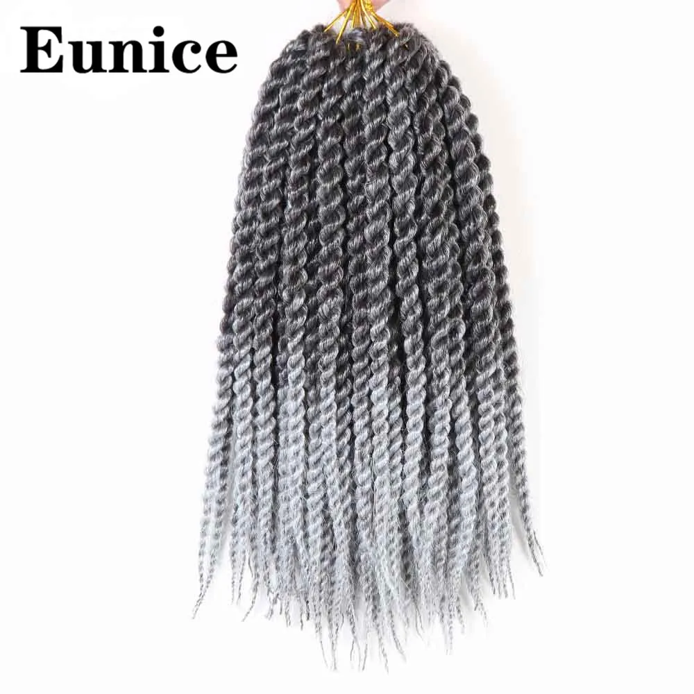 12 Havana Twist Crochet Braids Hair Black Synthetic Ombre