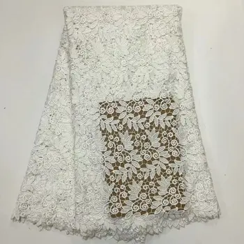 

African Lace fabric Hot Sell Mesh 2018 New Arrival Plain white Color african cord Lace /guipure lace Fabrics High Quality PL2005