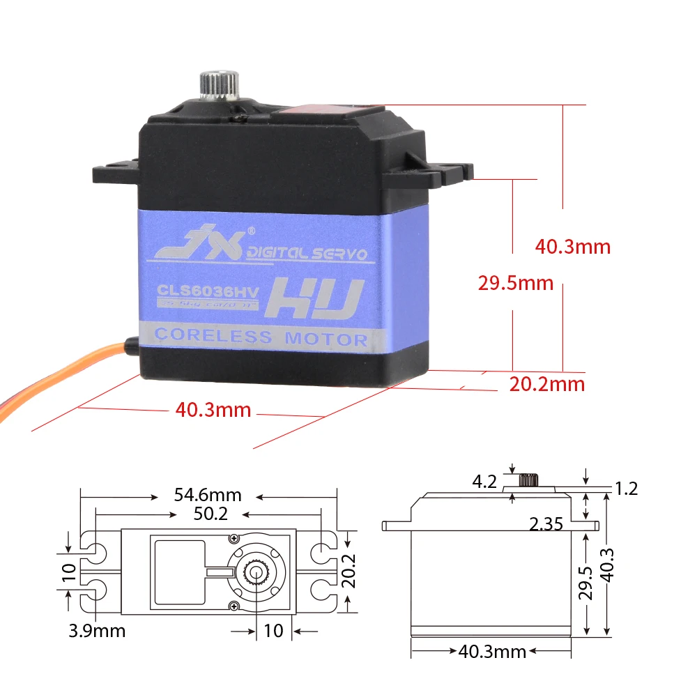 Coreless de jx Sobresselentes do Helicóptero de rc 35kg para Peças Servo Digital Cls6036hv 5 Servo digital coreless de jx cls6036hv 35kg