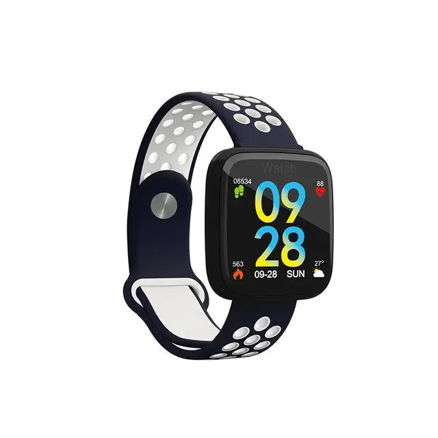 F15 Смарт-часы IP68 водонепроницаемый плавательный Smartband сердечный ритм кровяное давление кислородный браслет для Android и IOS r20 - Цвет: Blue and white