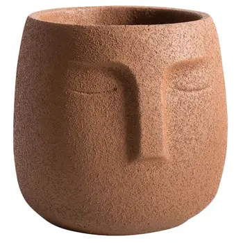

1Pc Ceramics Flowerpot Abstract Face Planter with Hole Home Flowerpot Ornament