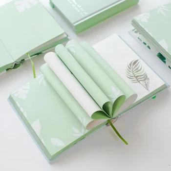

A6 Small Fresh Leaf Green Color Notebooks and Journals Travel Planner Diary Hand Account Sketchbook for School Office 2020