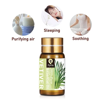 

Pyrrla 5ml Vetiver Pure Essential Oils Help Sleep Purifying Air Humidifier Massage Lavender Myrrh Aromatherapy Essential Oil