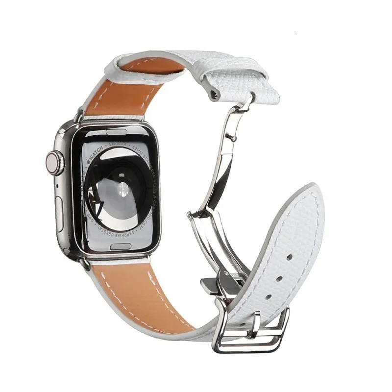 Кожаный ремешок для Apple Watch 4, 3, 2, 1, застежка-Пряжка, браслет для Iwatch 40 мм, 42 мм, 38 мм, 44 мм, ремень для одного тура