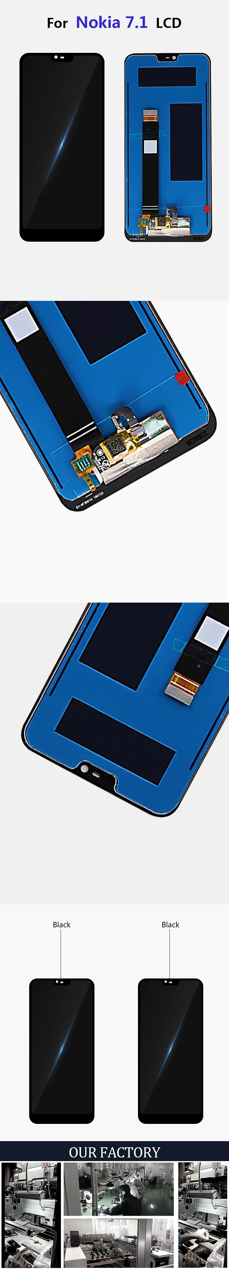 Для Nokia 7,1 ЖК-дисплей сенсорный экран для Nokia TA-1085 TA-1095 TA-1096 TA-1100 ЖК-дигитайзер Запасные части 5,84''