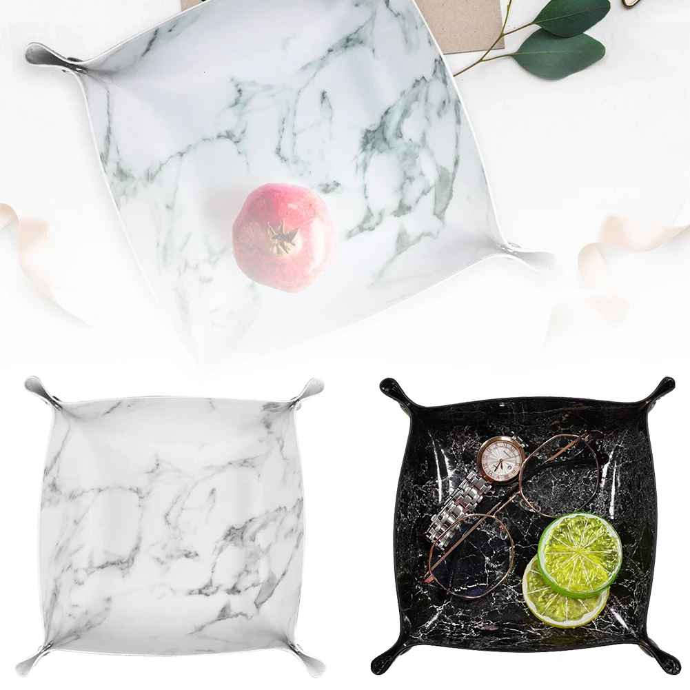 Non-slip Storage Tray High Quality Fruit Tray Marble Desktop Decoration Jewelry And Cosmetics Organizer Gift Home Organizer