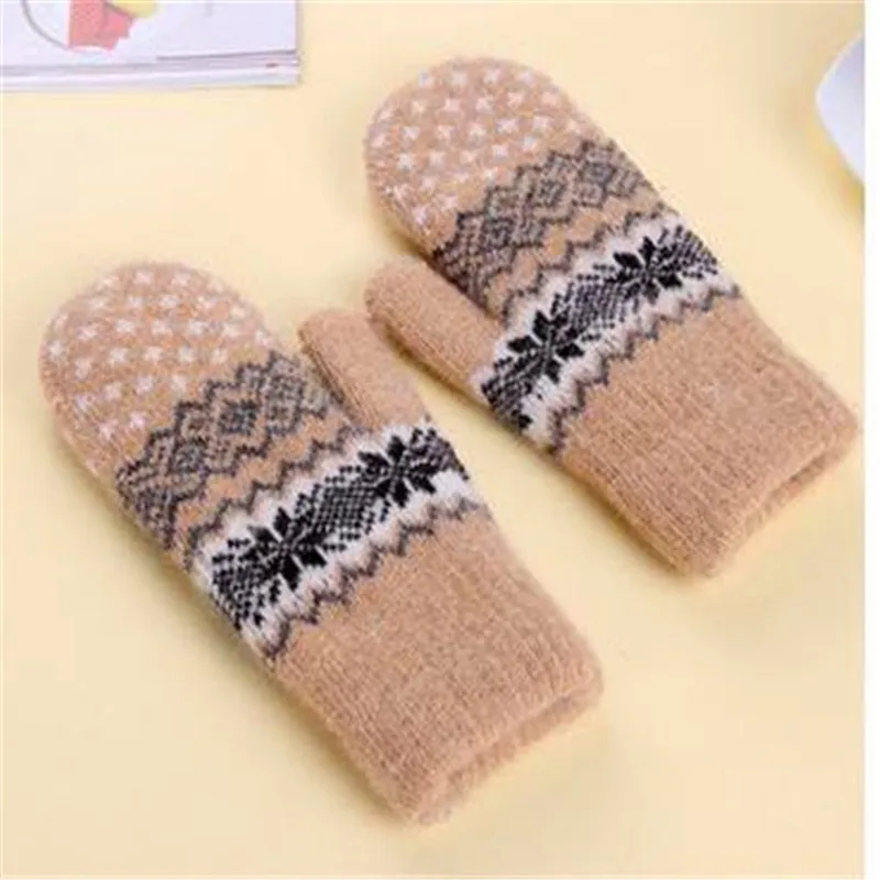 In the fall and winter of the new gloves ms double hair thickening warm knitting bag to gloves gloves foreign trade 032 - Цвет: 032-6