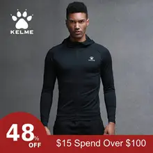 Kelme одежда для фитнеса куртка мужская быстросохнущая дышащая трико для бега и тренировок компрессионное пальто с капюшоном 3981512