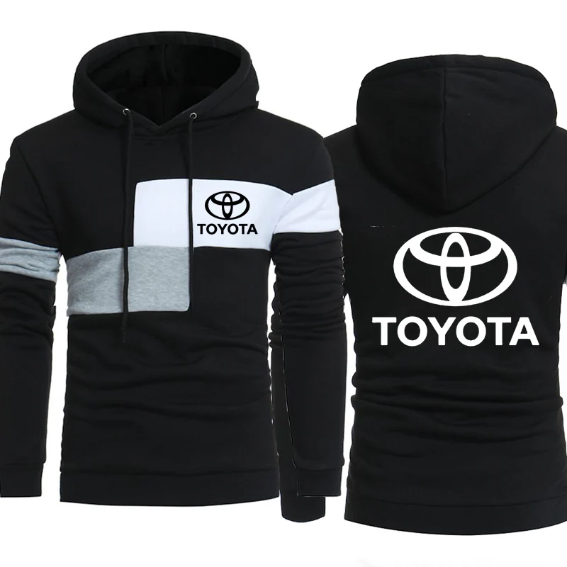 Мужские толстовки с капюшоном с логотипом Toyota, весенне-осенние повседневные мужские толстовки в стиле хип-хоп, Harajuku, модная толстовка с капюшоном, флисовый спортивный костюм - Цвет: Черный