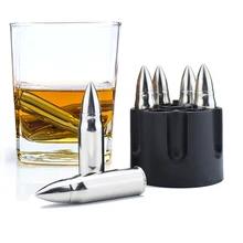 6 шт./компл. виски пуля камни комплект ювелирных изделий в форме пули охладитель напитка охлаждающие камни с базой для бара быстрого охлаждения кубики льда