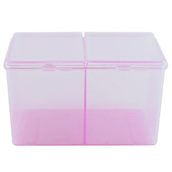 

Home Travel PVC Organizer Multifunctional Container Dustproof Nail Art Cotton Pad Box Double Grids Thickened Storage Case Swab