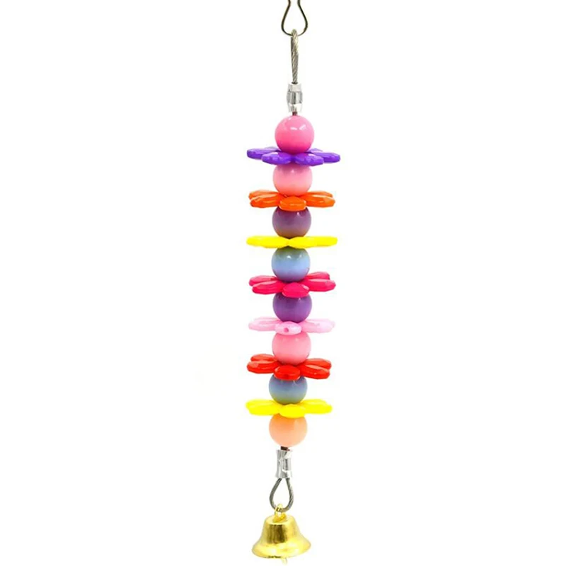 Акриловые подвесные жевательные домашние попугаи, игрушечная воздушная лестница, цветная маленькая устойчивая к укусам в форме цветка, жевательная игрушка, подвесная игрушка для птиц