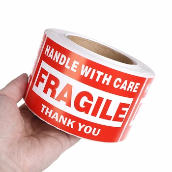 

1 Roll/500pcs Fragile Warning Label Sticker Up And Handle With Care Thank You Sticker Keep Dry Shipping Express Label 76x127mm