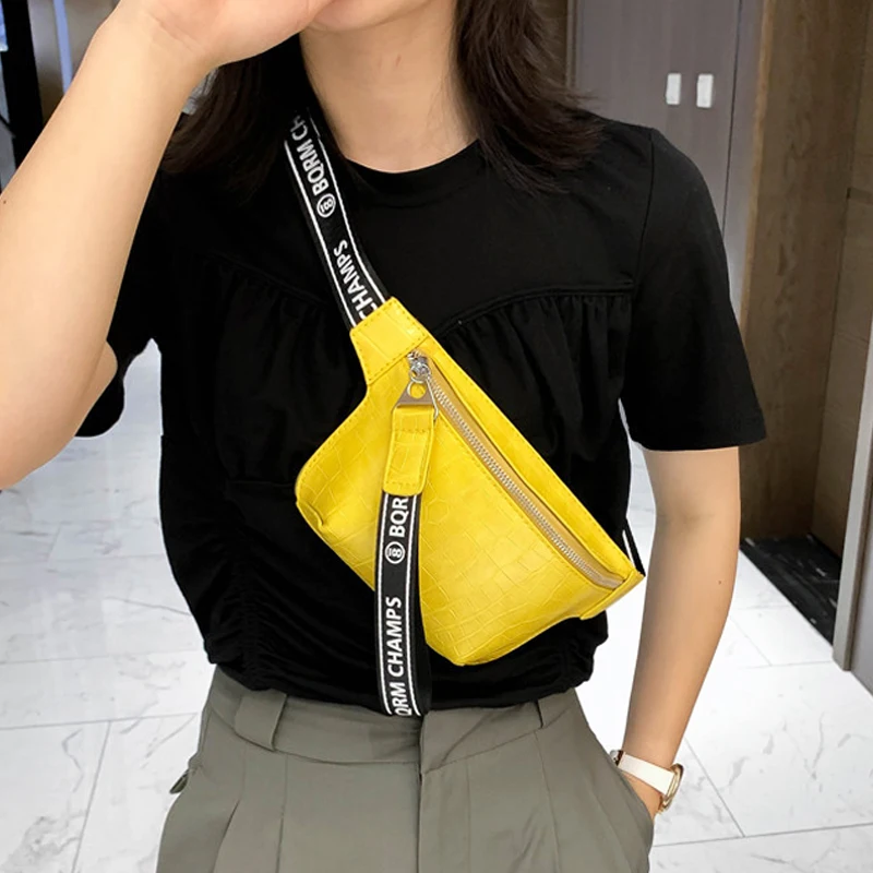 Женские нагрудные сумки с крокодиловым узором через плечо для женщин 2020