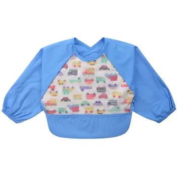 

Stylish Cartoon Waterproof Baby Drool Bibs Long Sleeve Shirt Organic Soft Bibs For Teething Drooling Feeding Baby