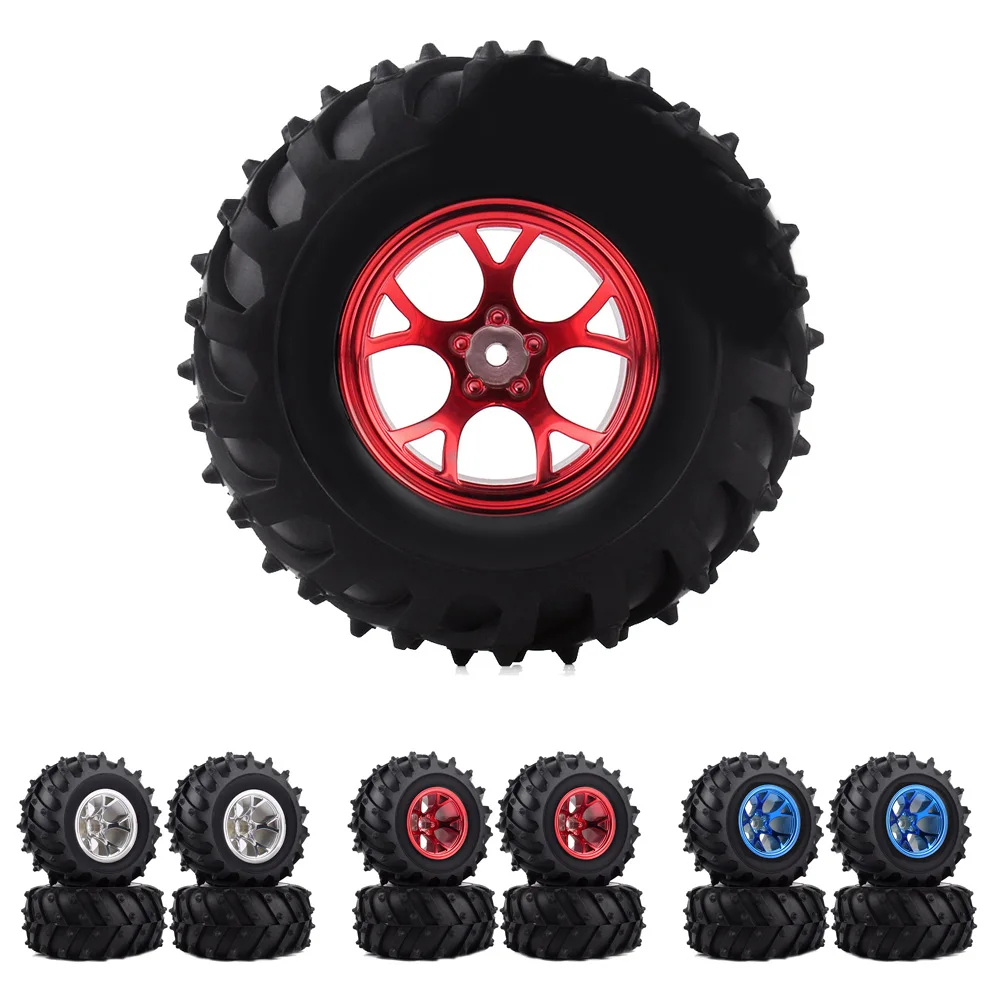 4 шт. RC 1:10 Monster Truck Резиновые Шины Пластиковые обода колеса для 1:10 RC частей