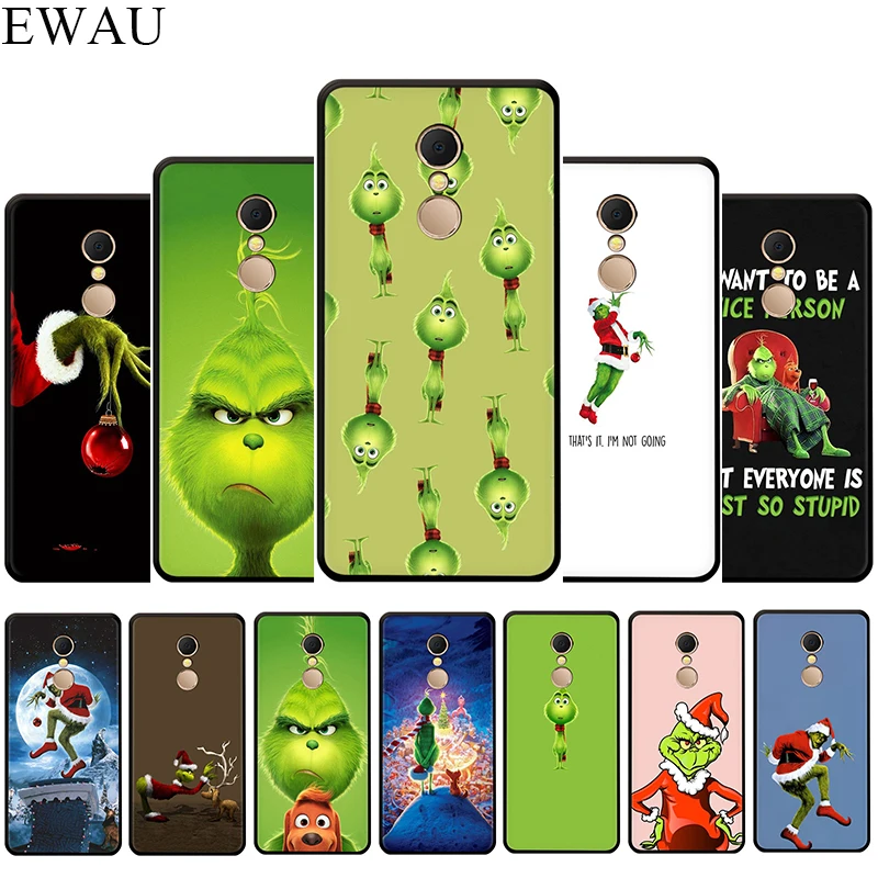 

EWAU Monster Grinch Silicone phone case for Xiaomi Redmi Note 4 4X 5 6 7 8 Pro 5A Prime