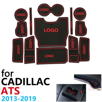 

Anti-Slip Rubber Cup Cushion Door Groove Mat for Cadillac ATS 2013~2019 Accessories Car Stickers mat for phone 2015 2017 2018