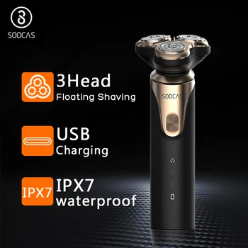 

SOOCAS S3 Electric Razor Shaver 3D Trimmer Beard Type-C Rechargeable Shaving Machines IPX7 Water proof Men Electric Shaver 4