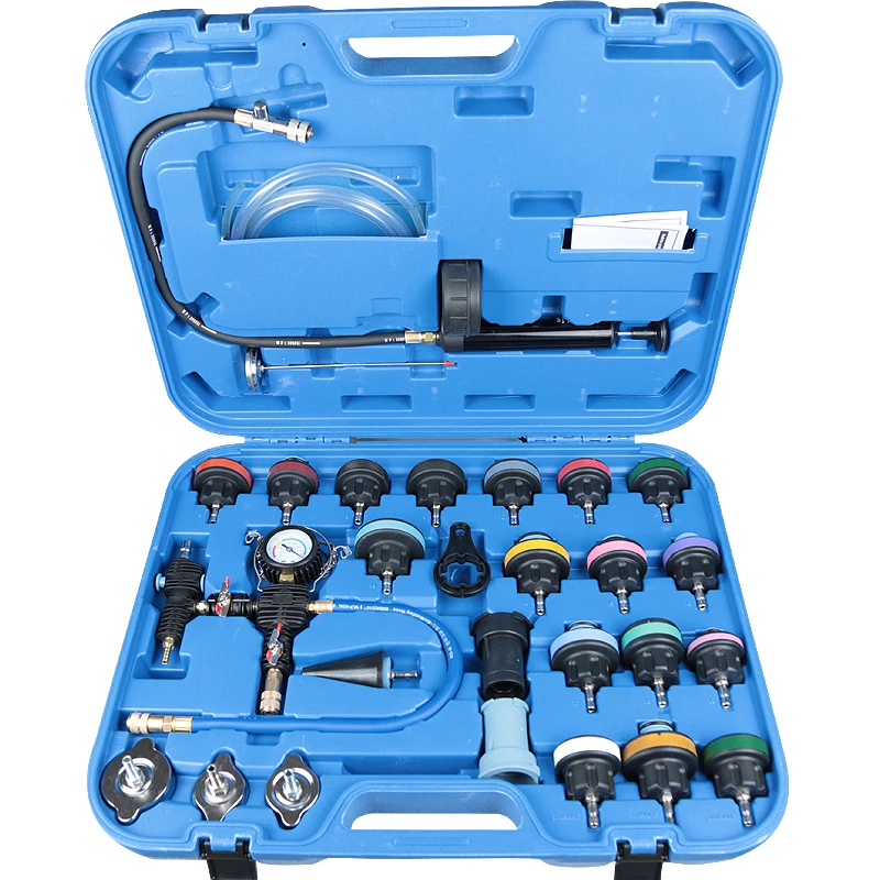 Widely Used 28pcs Universal Radiator Pressure Tester Kit Vacuum Type Cooling System Car water Tank Leak Detection Detector Tool| | - AliExpress