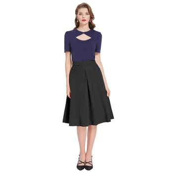 

BP Skirt Women's Swing Skirt With Pockets High Waist Vintage Zipper Closure