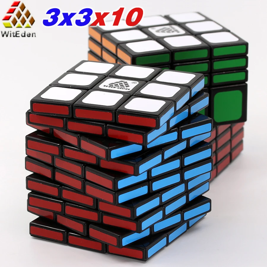 Magic cube puzzle WitEden 3x3x10 magic puzzles WE 3*3*10 stickers professional educational tiwsty twist toys game cubes gifts