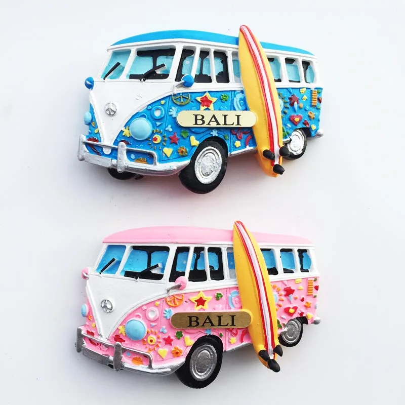 QIQIPP Creative Magnetic Fridge Magnet Bali Tourism Memorial Handmade Painted Three-dimensional RV Decoration Crafts | Дом и сад