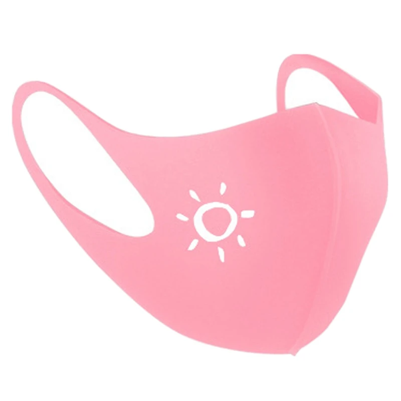 Детская розовая маска для лица моющаяся детская регулируемая противопылевая рта